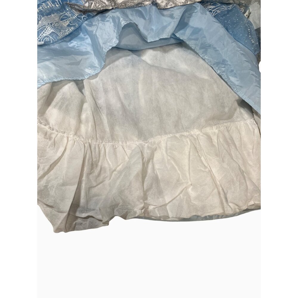 Cinderella Halloween Costume Dress With Glitter Castle Design For Girls - Picture 9 of 12